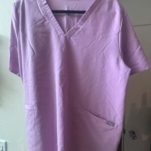 Figs Lavender V-Neck Scrub Top